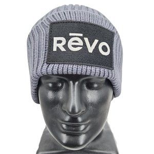 REVO Gray Heavy Ribbed Knit Cuff Beanie For Winter Snowboard Ski NWT